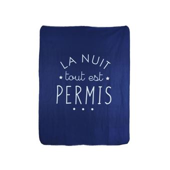 Plaid polaire avec citation - 120 x 150 cm - Couleur aléatoire