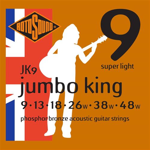 Rotosound JK9 Jumbo king - Jeu de cordes phosphore bronze guitare acoustique - 9-48