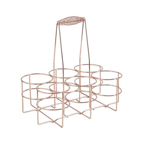 Aubry Gaspard - Panier 6 bouteilles design métal cuivré 32 x 22 x 12-32 cm