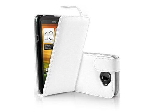 Etui à rabat blanc HTC One SV avec fermeture magnétique