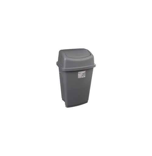 Poubelle de Cuisine Plastique Couvercle 25L Gris
