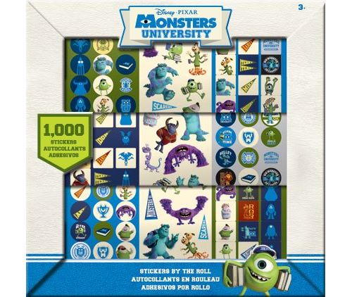 Autocollants 1000 Monsters University au rouleau - Sous licence