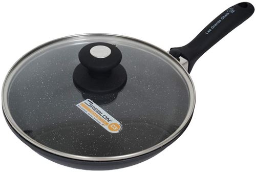 Poêle 24 cm en pierre manches amovibles, induction, Les grands chefs.professionnel
