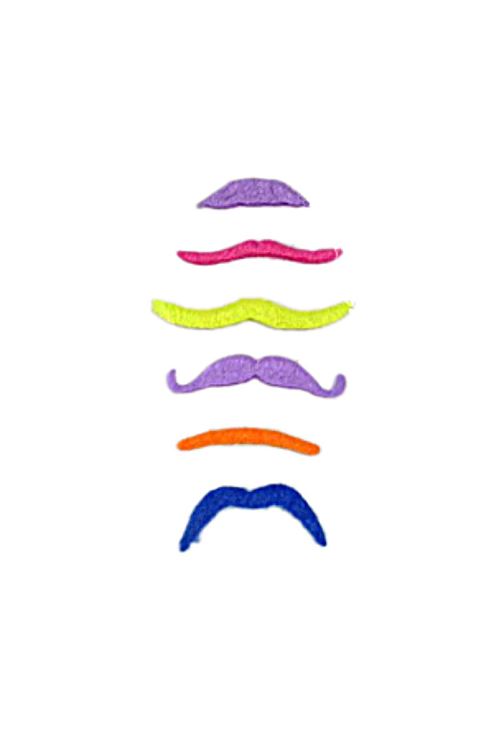 Pack de 6 moustaches fluos