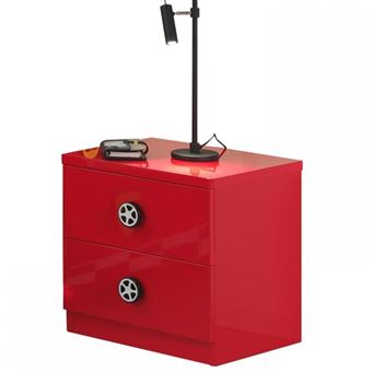 Vipack MONZA Table de chevet Rouge - 1