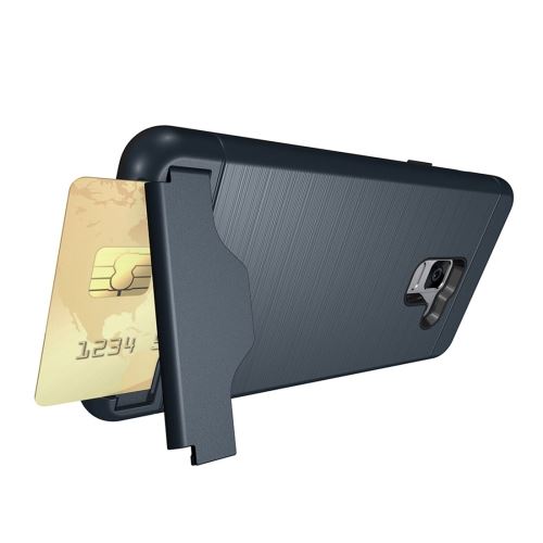 Galaxy A5 (2018) Coque Protection Plastique Effet brossé bleu foncé ALS51413