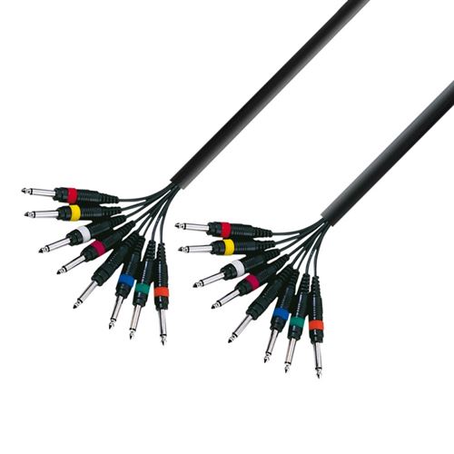 Adam Hall Cables K3L8PP0500 Série 3 Star Câble Multipaire 8 x Jack 6,35 mm Mono vers 8 x Jack 6,35 mm Mono 5 m