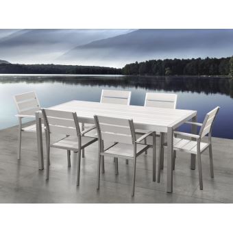 198 20 Sur Beliani Table De Jardin Et 6 Chaises Aluminium