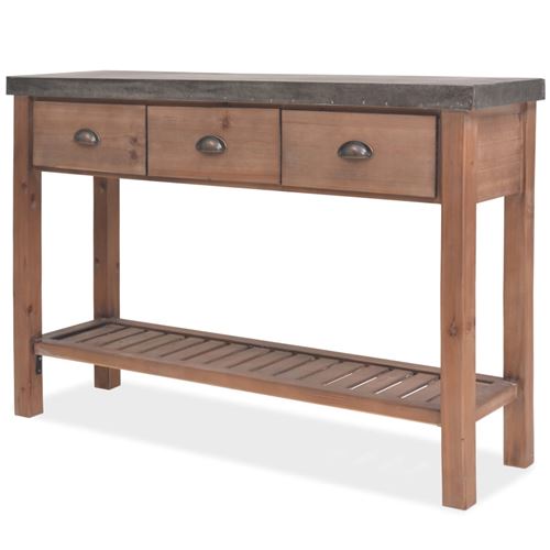vidaXL Wandtafel 122x35x80 cm massief vurenhout
