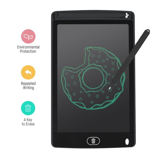 Tablette d'écriture LCD portable 8 pouce à dessin électronique ultra-mince-Noir