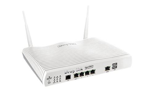 Draytek Vigor 2862n - Draadloze router - DSL-modem - 5-poorts switch - GigE - WAN-poorten: 2 - 802.11b/g/n - 2,4 GHz