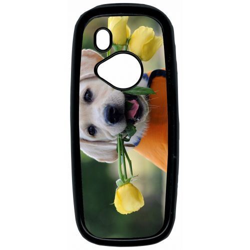 Coque nokia 3310 modèle 2017 chiot labrador avec roses jaunes