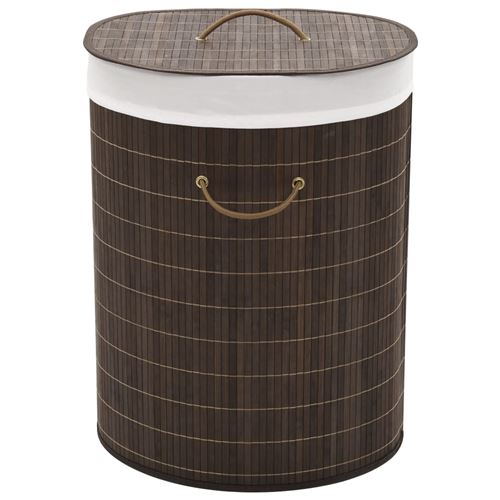 vidaXL Corbeille à linge en bambou Ovale Marron