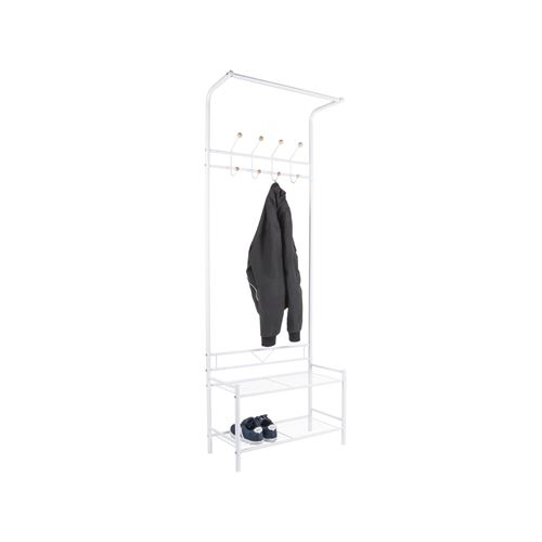 Porte manteau design industriel Saturnus - L. 64 x H. 177 cm - Blanc