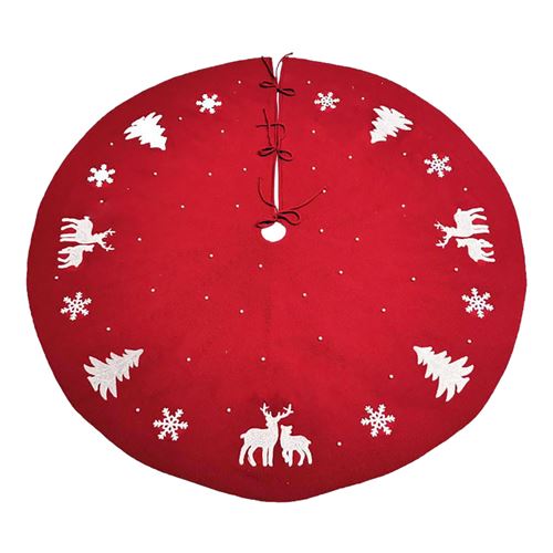 Jupe D'Arbre De Noël Flocon De Neige 48 Pouces Rouge K115
