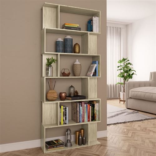 vidaXL Bibliothèque/Séparateur de pièce Chêne sonoma 80x24x192 cm