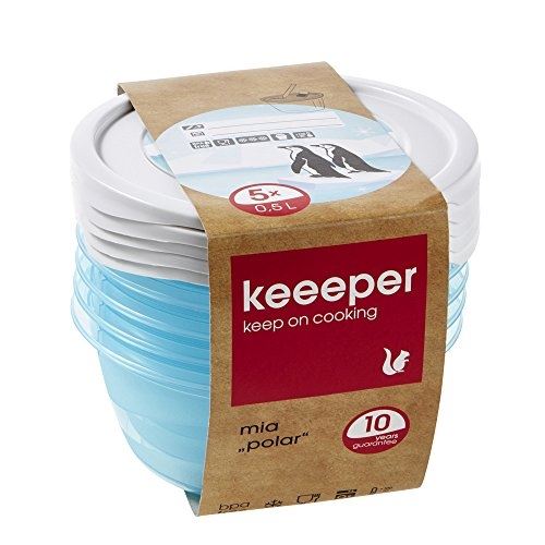 Keeeper 3069763810000 mia polar boîte de nourriture rond polypropylène bleu 14 x 14 x 6 cm 5 pièces