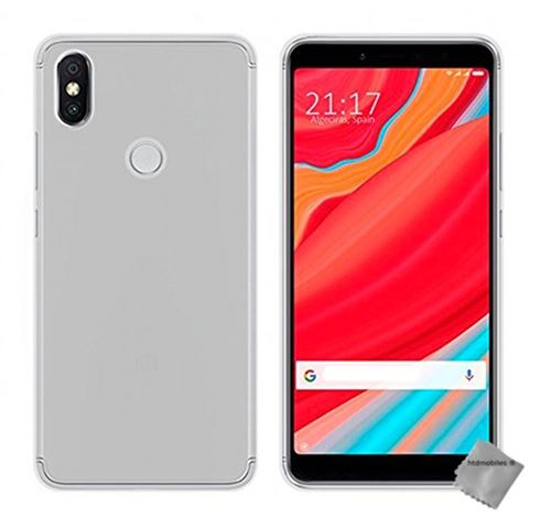 Housse etui coque pochette silicone gel fine pour Xiaomi Redmi S2 avec verre trempe - BLANC TRANSPARENT