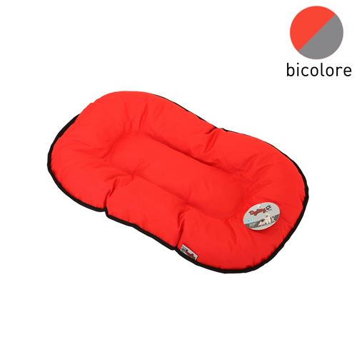 coussin flocon 61cm bicolore rouge/gris
