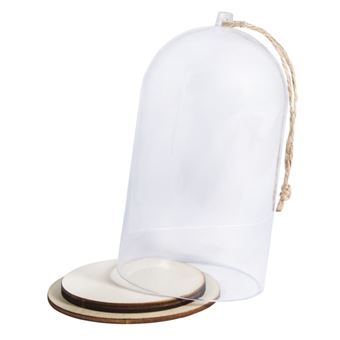 Cloche Transparente Avec Socle - Protection Décorations Miniatures | Ø11cm H19cm | DIY Noël Pâques
