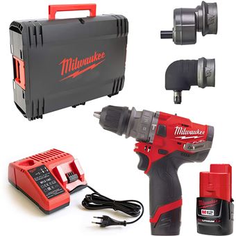 Perceuse-visseuse à percussion 12V M12 FPDXKIT-202X + 2 batteries 2Ah + chargeur + HD-BOX - MILWAUKEE TOOL - 4933464138 - 1