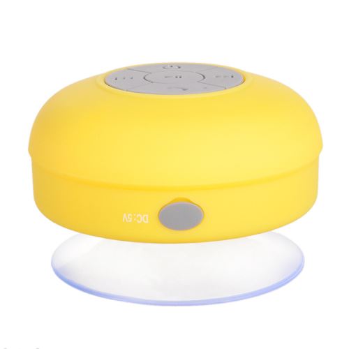 Haut-parleur de douche mains libres sans fil Bluetooth imperméable à l'eau de voiture d'aspiration / Batheroom Jaune