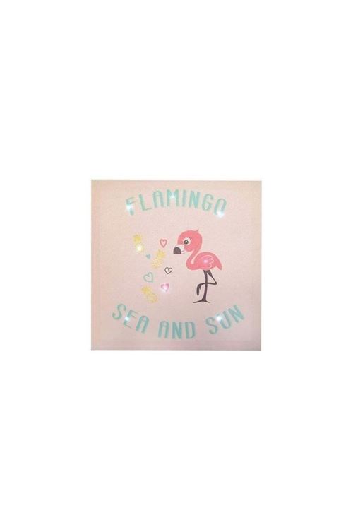 DOMIVA Toile lumineuse scintillante 30x30cm FLAMINGO