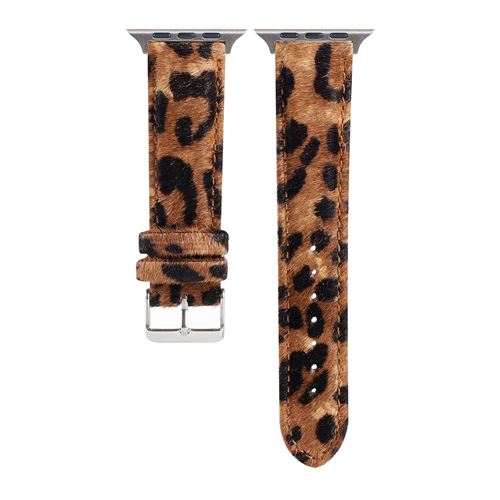 GENERIQUE - Bracelet pour Apple Watch 44mm - Cuir - Noir et Marron - Image 2