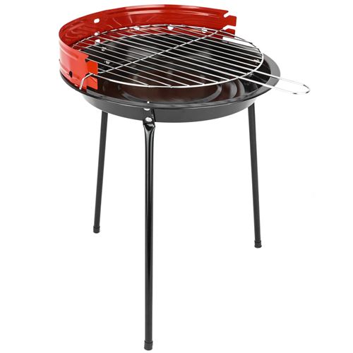 Barbecue à charbon de bois rond 33x45 cm avec pieds Grille de barbecue pour le jardin et le camping