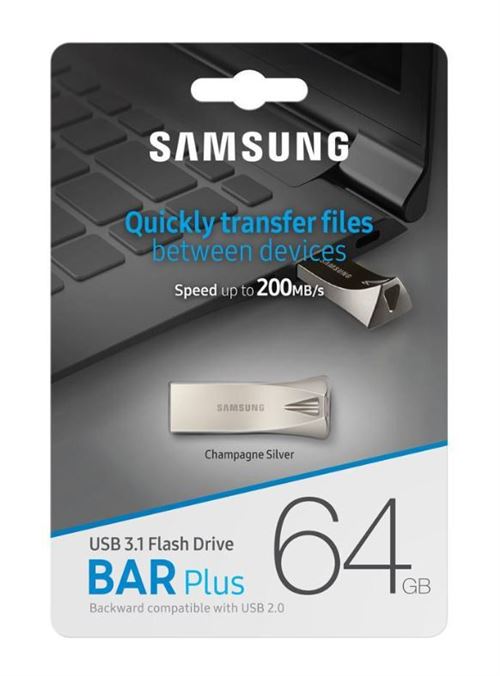 Samsung Bar Plus Usb 3.1 Clé Usb 64 Go Champagne Argenté