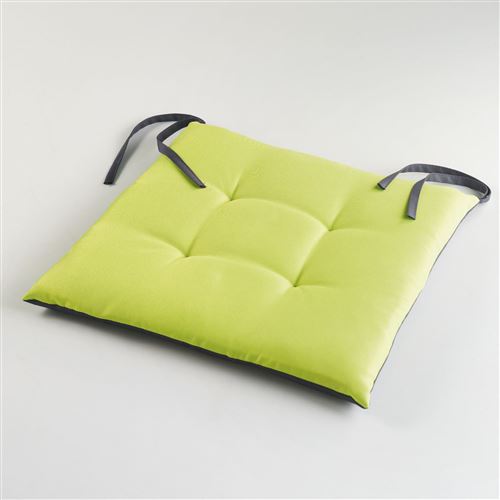 Assise matelassee 40 x 40 cm polyester bicolore garden Menthe/Anthracite