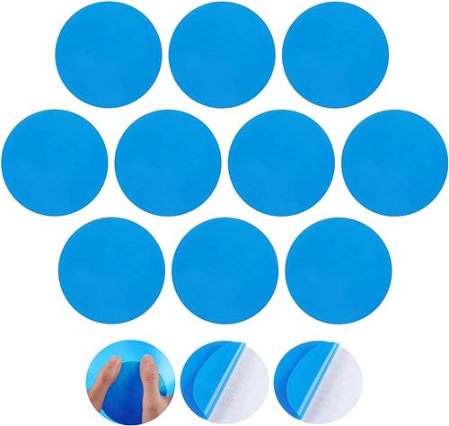 10PCS Patch Piscine Réparation PVC Auto-Adhésifs FONGWAN pour Jouets Piscines Bateaux Gonflables, 7.5X7.5cm - bleu