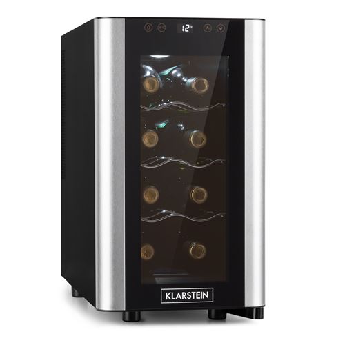 Cave À Vin - Klarstein Reserva 8 Slim Uno - Cave De Service -23L - 11-18°C - Encastrable - Argent