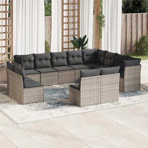 Vidaxl Gris Salon De Jardin 12 Pièces - Image 3