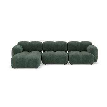 Grace - canapé modulable d'angle réversible 4 places en velours texturé - Vert - 1