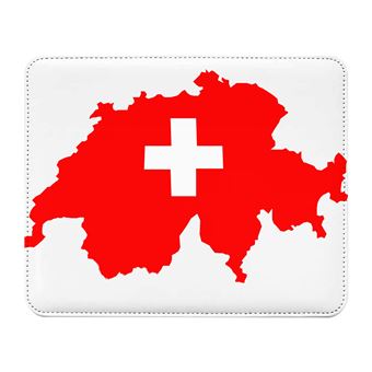 Fabulous Tapis de souris Simili Cuir Drapeau Carte Suisse (22 x 18 cm) - 1