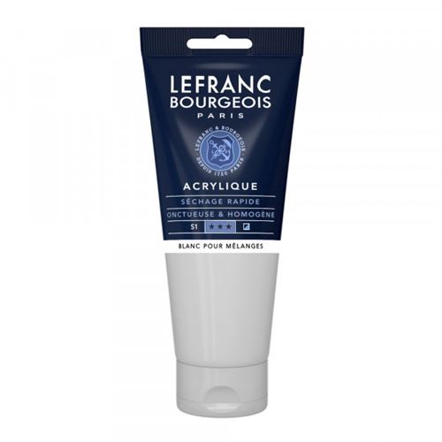 Peinture Acrylique en tube - Blanc pour mélanges - 200ml - Lefranc & Bourgeois