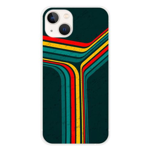 Coque en silicone imprimée compatible Apple iPhone 13 Retro lines