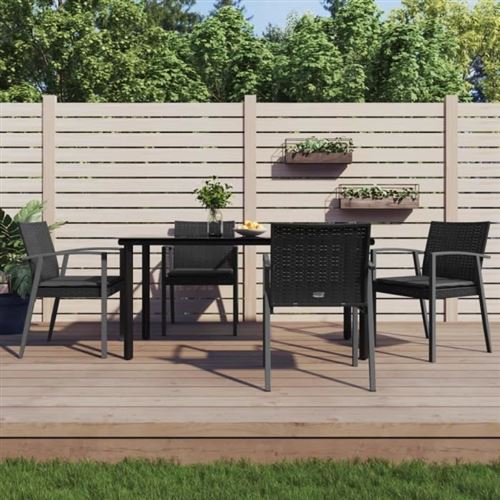 Non Communiqué Gris Vidaxl Ensemble À Manger De Jardin 5 Pcs Coussins Résine Tressée Acier 3186995