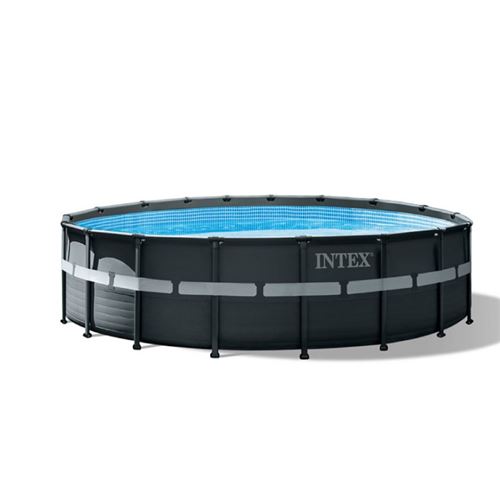 Kit piscine tubulaire Intex Ultra XTR Frame ronde 5,49 x 1,32 m + Bâche à bulles + 20 kg de zéolite + Robot nettoyeur