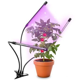 Duronic GLC36 Lampe De Croissance Horticole Triple à Pince 60W Ampoules Led 3 Modes Bleu Rouge Mixte Intensite Ajustable Prise Usb Lumiere De Culture Pour Plante Fruit Legume Fleur Herbe