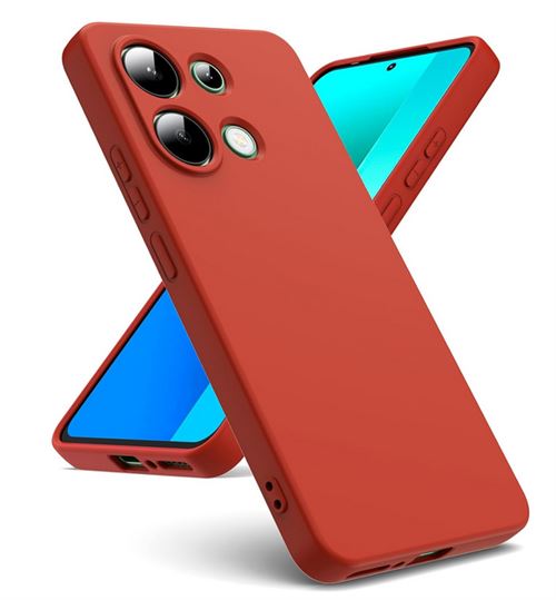Coque pour Xiaomi Redmi Note 13 4G - housse etui silicone gel fine + verre trempe - ROUGE - htdmobiles