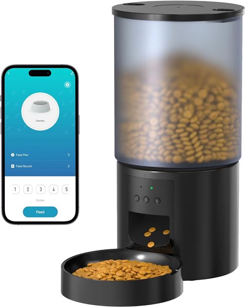 Comparer les prix de Distributeur Croquettes Chat Automatique 6L WiFi