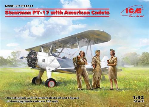 Stearman Pt-17 With American Cadets - 1:32e - Icm