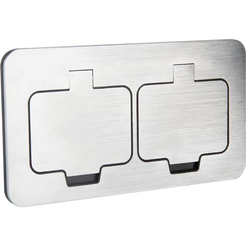 Non Communiqué Protec - Double Prise De Sol Étanche Initiale 16A 2P+T Ip55 - Métal Brossé