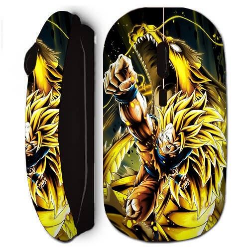 Souris noir sans Fil Son Goku Super Saiyan SSJ3 Attaque point Dragon