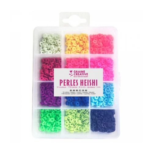Graine Creative Multicolore Boite De Perles Heishi Fluo