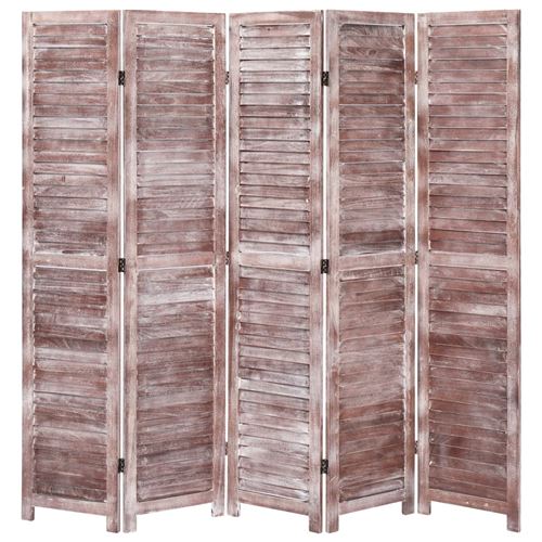 vidaXL Cloison de séparation 5 panneaux Marron 175x165 cm Bois