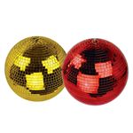 Pack Boules à Facettes Rouge et Gold 30 Cm FxLab - en verre miroir poli coloré (10mm x 10mm), Sono DJ Ambiance, Disco LED