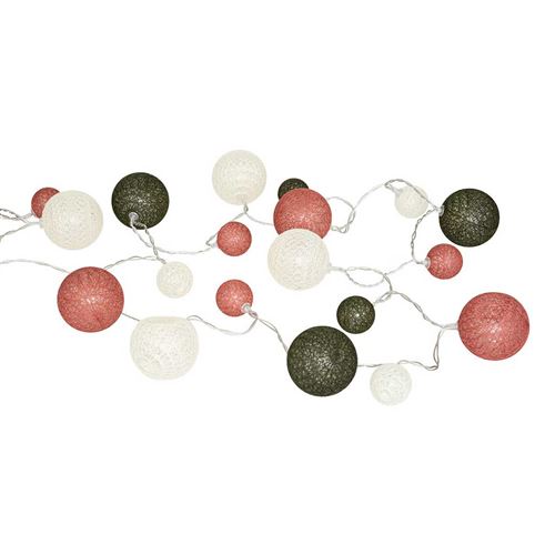 Atmosphera Rose Créateur D'intérieur - Guirlande Lumineuse 20 Boules "Led" 340Cm - Image 2